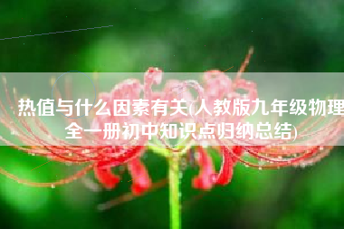 热值与什么因素有关(人教版九年级物理全一册初中知识点归纳总结)