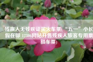 残疾人无残疾证买火车票(“五一”小长假在即 12306网站开售残疾人旅客专用票额车票)