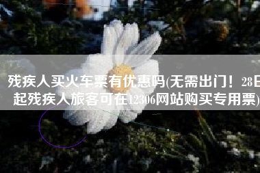 残疾人买火车票有优惠吗(无需出门！28日起残疾人旅客可在12306网站购买专用票)