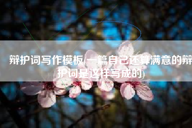 辩护词写作模板(一篇自己还算满意的辩护词是这样写成的)