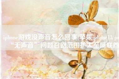 iphone游戏没声音怎么回事(苹果iphone13/pro“无声音”问题召回范围扩大至阿联酋)