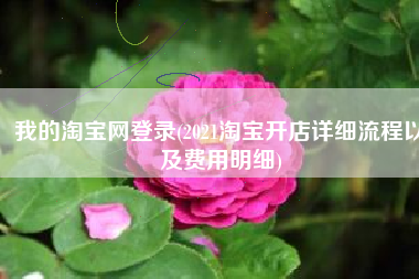 我的淘宝网登录(2021淘宝开店详细流程以及费用明细)