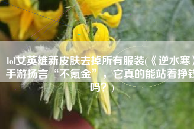 lol女英雄新皮肤去掉所有服装(《逆水寒》手游扬言“不氪金”，它真的能站着挣钱吗？)