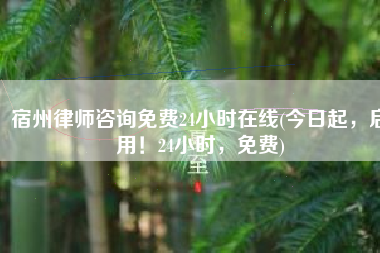 宿州律师咨询免费24小时在线(今日起，启用！24小时，免费)