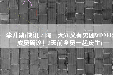 李升勋(快讯／隔一天YG又有男团WINNER成员确诊！3天前全员一起庆生)