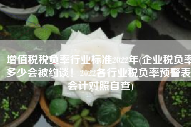 增值税税负率行业标准2022年(企业税负率多少会被约谈！2022各行业税负率预警表，会计对照自查)
