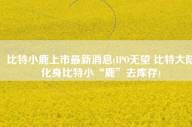 比特小鹿上市最新消息(IPO无望 比特大陆化身比特小“鹿”去库存)