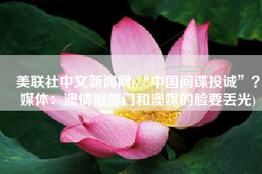 美联社中文新闻网(“中国间谍投诚”？媒体：澳情报部门和澳媒的脸要丢光)