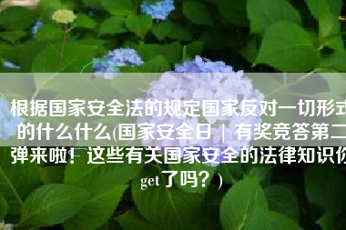 根据国家安全法的规定国家反对一切形式的什么什么(国家安全日 | 有奖竞答第二弹来啦！这些有关国家安全的法律知识你get了吗？)
