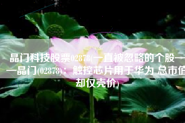 晶门科技股票02878(一直被忽略的个股——晶门(02878)：触控芯片用于华为 总市值却仅壳价)