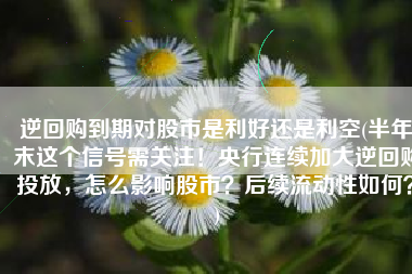 逆回购到期对股市是利好还是利空(半年末这个信号需关注！央行连续加大逆回购投放，怎么影响股市？后续流动性如何？)