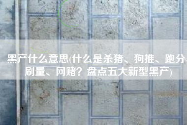 黑产什么意思(什么是杀猪、狗推、跑分、刷量、网赌？盘点五大新型黑产)