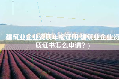 建筑业企业资质年检证明(建筑业企业资质证书怎么申请？)