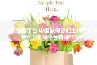 c2b的知名平台(中国做得好的土特产（农特产）电商平台有哪些？)