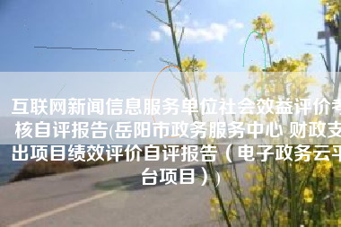 互联网新闻信息服务单位社会效益评价考核自评报告(岳阳市政务服务中心 财政支出项目绩效评价自评报告（电子政务云平台项目）)