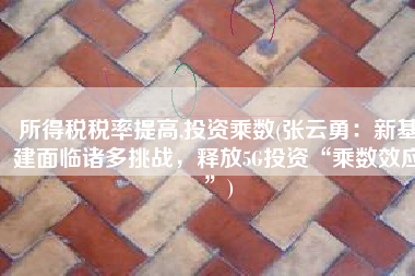 所得税税率提高,投资乘数(张云勇：新基建面临诸多挑战，释放5G投资“乘数效应”)