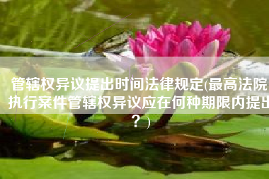 管辖权异议提出时间法律规定(最高法院：执行案件管辖权异议应在何种期限内提出？)