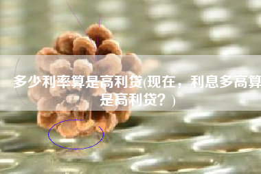 多少利率算是高利贷(现在，利息多高算是高利贷？)