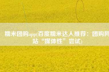 糯米团购app(百度糯米达人推荐：团购网站“媒体性”尝试)