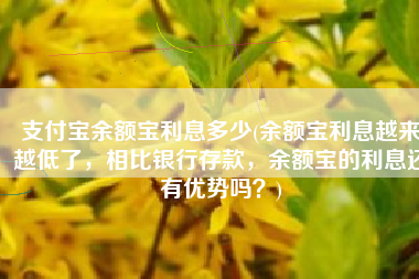 支付宝余额宝利息多少(余额宝利息越来越低了，相比银行存款，余额宝的利息还有优势吗？)