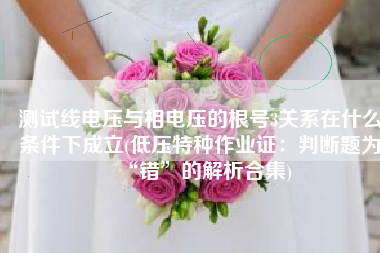测试线电压与相电压的根号3关系在什么条件下成立(低压特种作业证：判断题为“错”的解析合集)