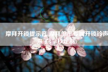 摩拜开锁提示音(摩拜单车专属开锁铃声来了：1秒定制)