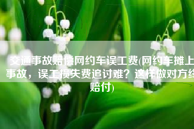 交通事故赔偿网约车误工费(网约车摊上事故，误工损失费追讨难？这样做对方终赔付)