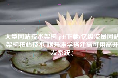 大型网站技术架构 pdf下载(亿级流量网站架构核心技术 跟开涛学搭建高可用高并发系统.)
