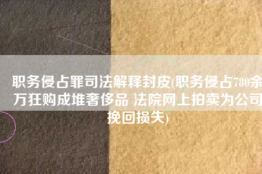 职务侵占罪司法解释封皮(职务侵占780余万狂购成堆奢侈品 法院网上拍卖为公司挽回损失)