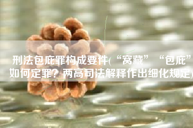 刑法包庇罪构成要件(“窝藏”“包庇”如何定罪？两高司法解释作出细化规定)