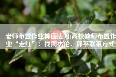 老师布置作业算违法吗(高校教师布置作业“走红”：找周杰伦、郎平联系方式)