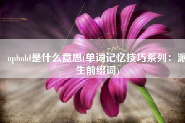 uphold是什么意思(单词记忆技巧系列：派生前缀词)