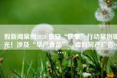 假新闻案例2021(泰安“铁拳”行动案例曝光！涉及“早产食品”、虚假房产广告……)
