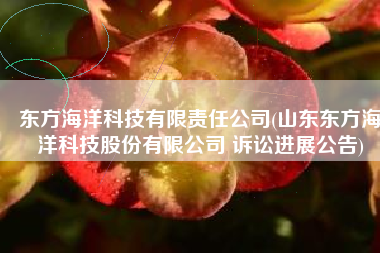 东方海洋科技有限责任公司(山东东方海洋科技股份有限公司 诉讼进展公告)