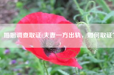 婚姻调查取证(夫妻一方出轨，如何取证？)