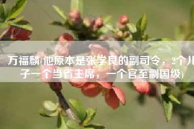 万福麟(他原本是张学良的副司令，2个儿子一个当省主席，一个官至副国级)