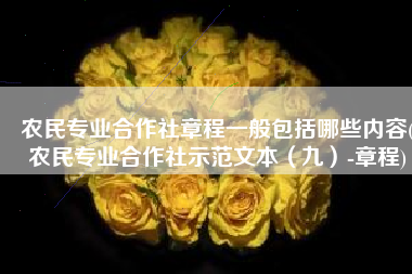 农民专业合作社章程一般包括哪些内容(农民专业合作社示范文本（九）-章程)