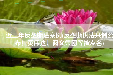 近三年反垄断法案例(反垄断执法案例公布！英伟达、阅文集团等被点名)