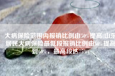 大病保险范围内报销比例由50%提高(山东居民大病保险最低段报销比例由50%提高到60%，最高段达75%)