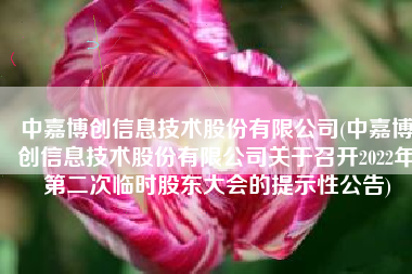 中嘉博创信息技术股份有限公司(中嘉博创信息技术股份有限公司关于召开2022年第二次临时股东大会的提示性公告)