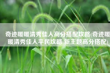 奇迹暖暖清秀佳人高分搭配攻略(奇迹暖暖清秀佳人平民攻略 新主题高分搭配)
