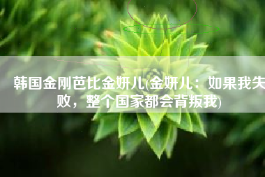 韩国金刚芭比金妍儿(金妍儿：如果我失败，整个国家都会背叛我)