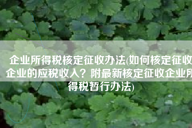 企业所得税核定征收办法(如何核定征收企业的应税收入？附最新核定征收企业所得税暂行办法)