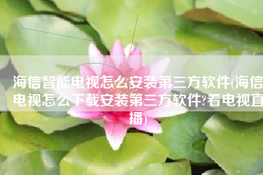 海信智能电视怎么安装第三方软件(海信电视怎么下载安装第三方软件?看电视直播)