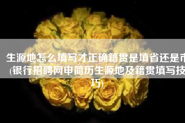 生源地怎么填写才正确籍贯是填省还是市(银行招聘网申简历生源地及籍贯填写技巧)