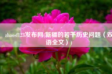 zhaosf123发布网(新疆的若干历史问题（双语全文）)