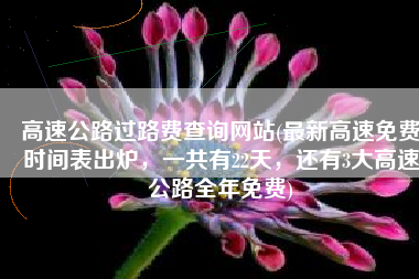 高速公路过路费查询网站(最新高速免费时间表出炉，一共有22天，还有3大高速公路全年免费)