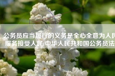 公务员应当履行的义务是全心全意为人民服务接受人民(中华人民共和国公务员法)