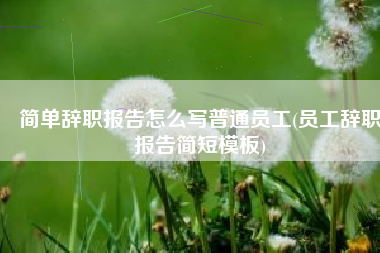 简单辞职报告怎么写普通员工(员工辞职报告简短模板)