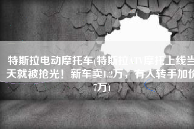 特斯拉电动摩托车(特斯拉ATV摩托上线当天就被抢光！新车卖1.2万，有人转手加价7万)